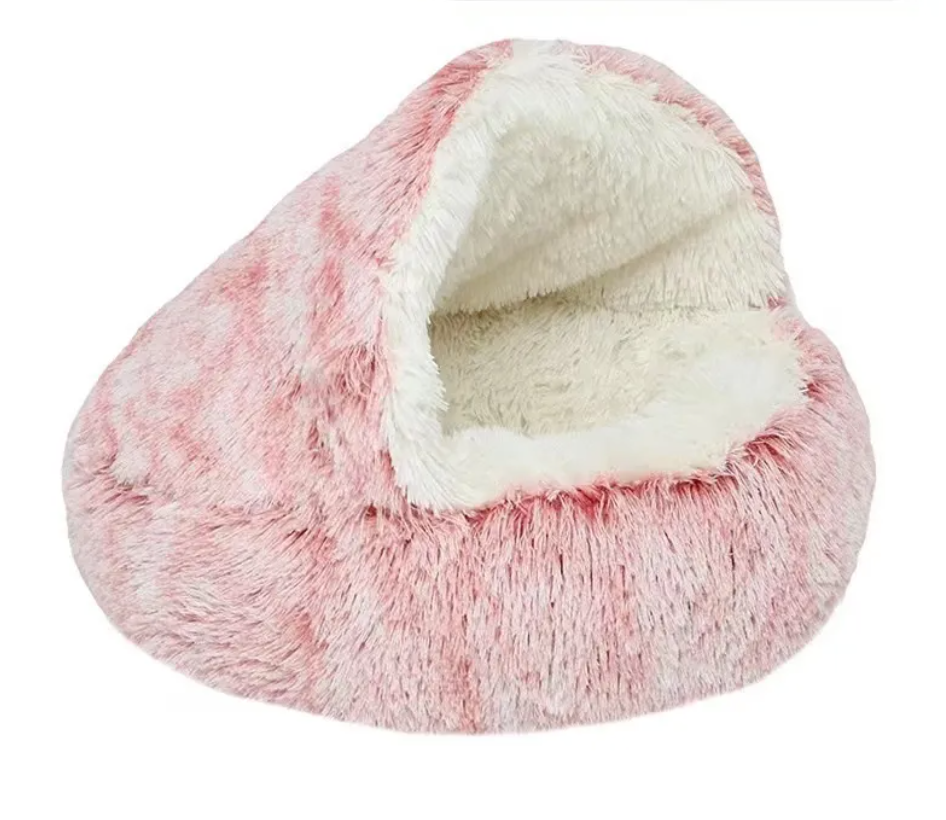 Fluffy Cat Cave Bed — All-Season Cozy Nest for Cats & Small Dogs